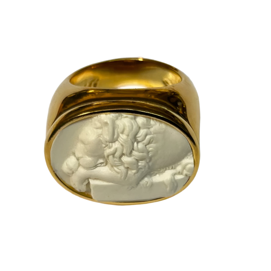 Italian Intaglio Ring - Lion