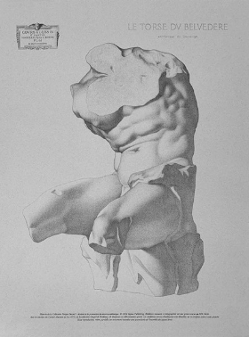 Bargue Plate I-63 The Belvedere Torso, Front View