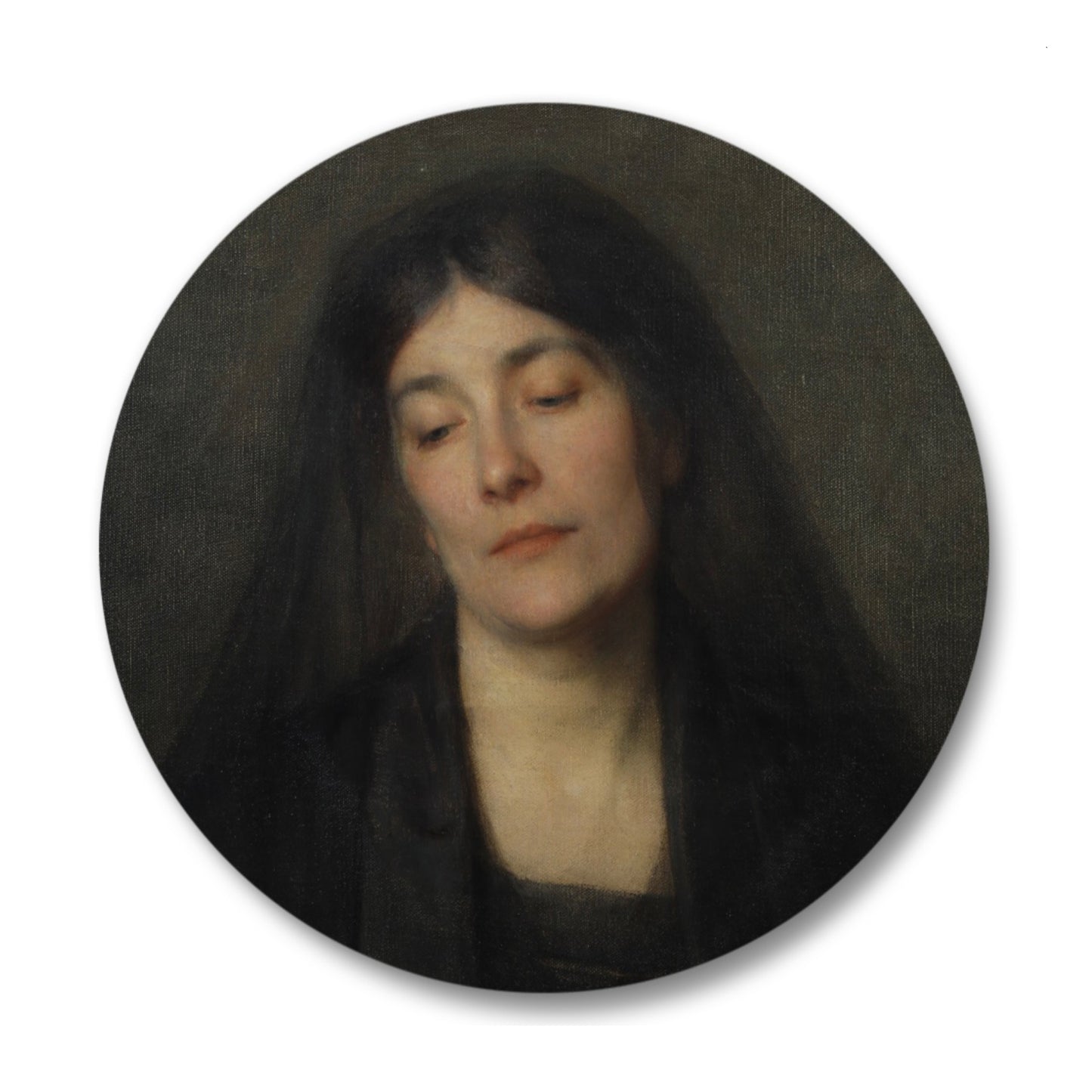 3" Pocket Mirror of "Veuve de Guerre" Julien Duvocelle (French 1873-1961)