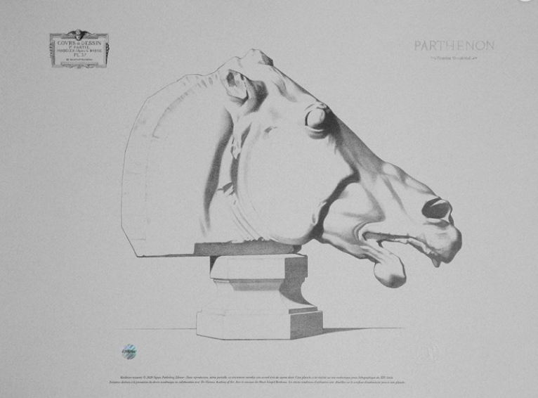 Bargue Plate I-37 Horse's Head in Profile, from Parthenon