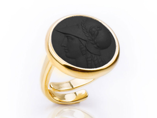 Italian intaglio ring with adjustable band