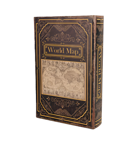World Map Safe Box Book