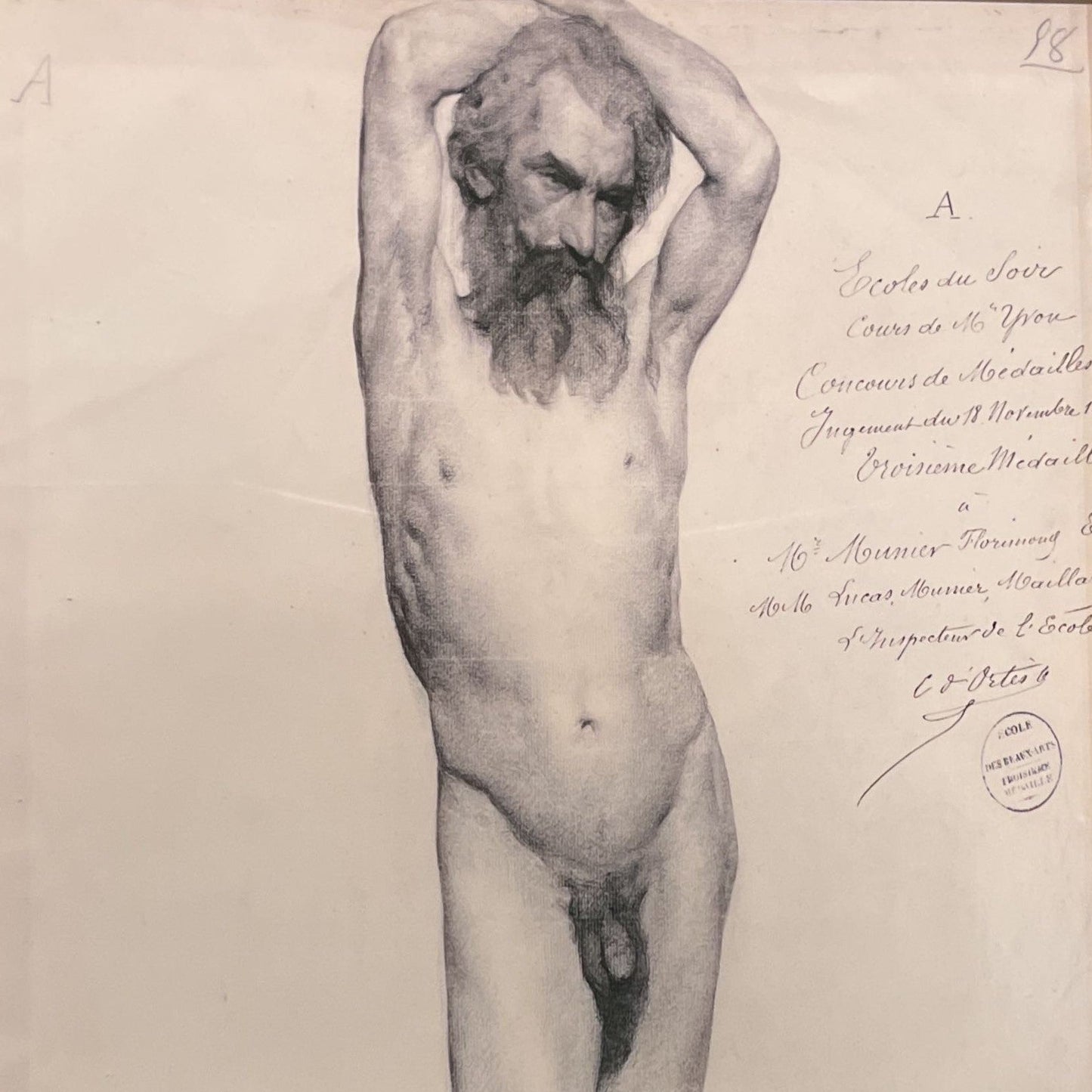 Munier, Florimund - Figure Drawn from Nature - 1873