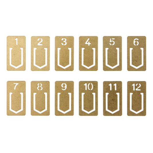 Traveler's Brass Numbered Clips