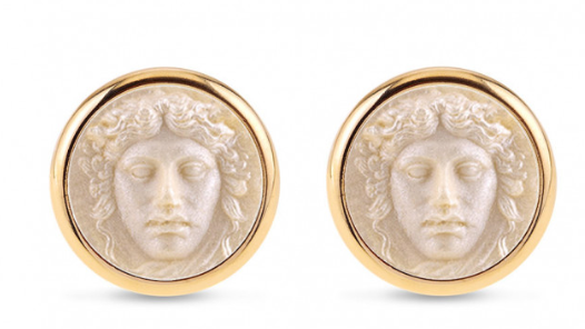 Italian Intaglio cufflink, round