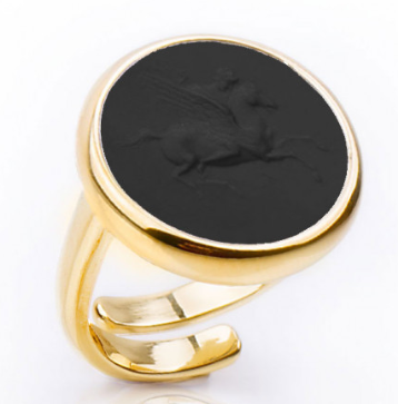 Italian intaglio ring with adjustable band
