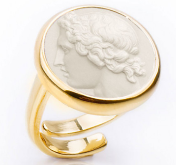 Italian intaglio ring with adjustable band