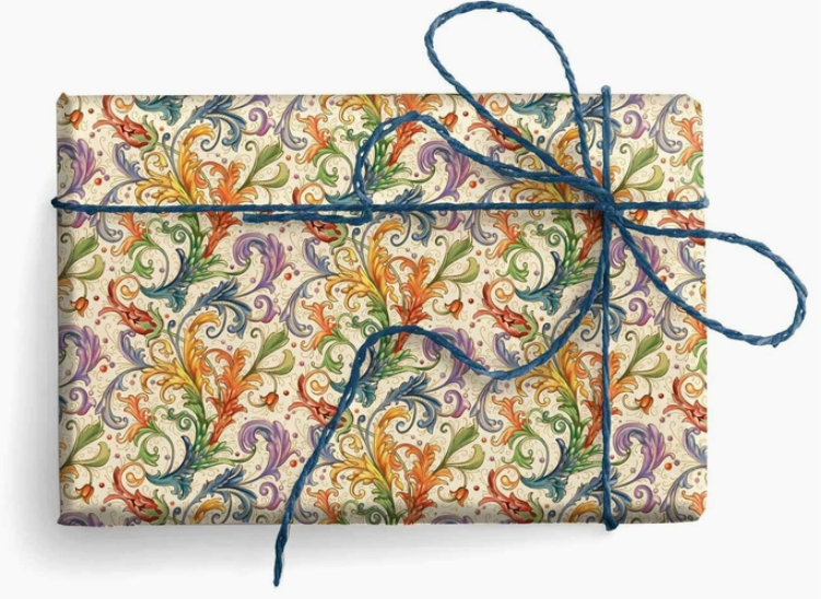 Florentine Wrapping Paper, 2 Folded Sheets 19.7 X 27.6 in.