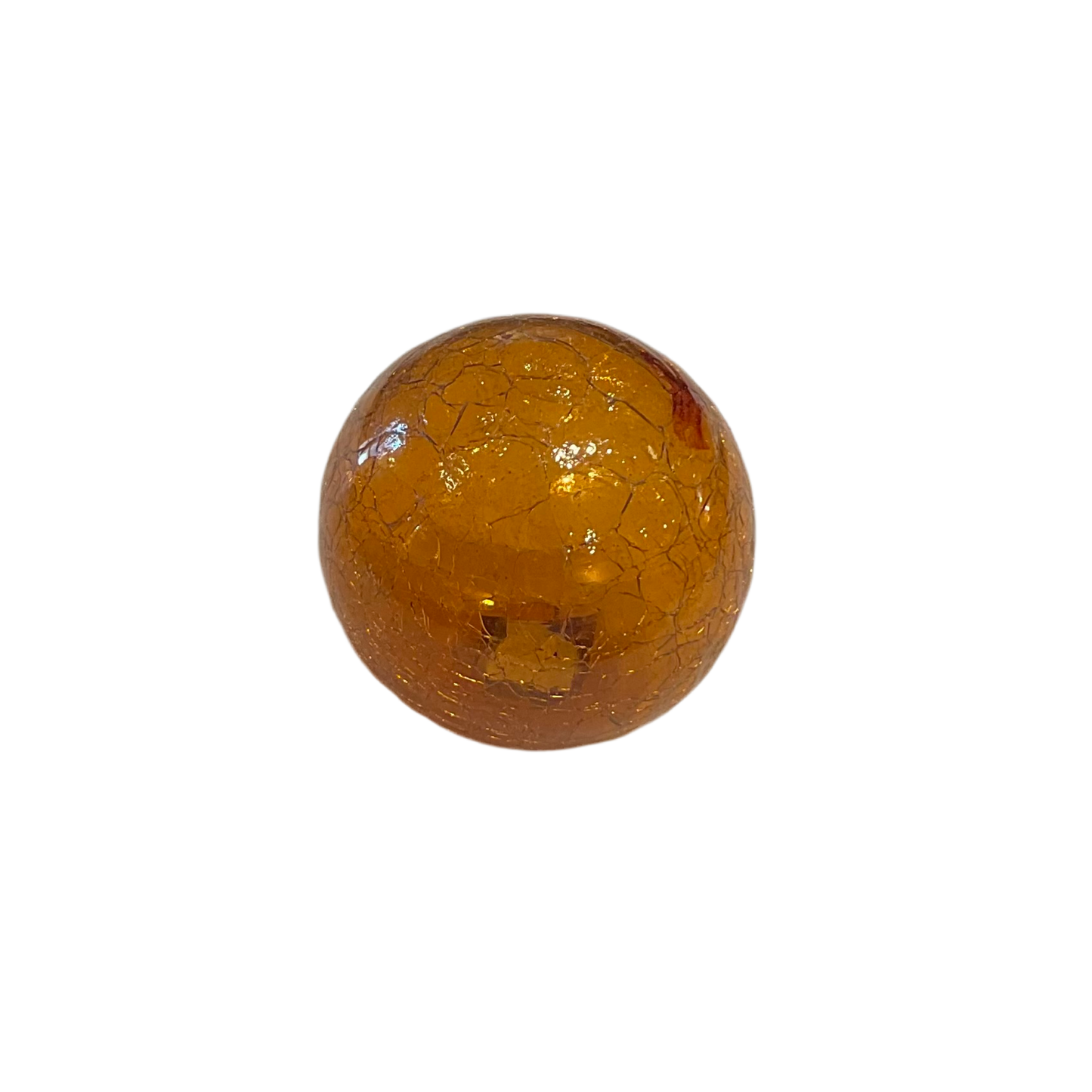 Amber Crackle Glass Float - 3"