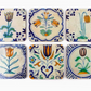 Coasters, Set of 6, Delft Blue Tiles