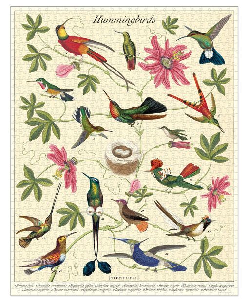 Cavallini Vintage Puzzle Hummingbirds