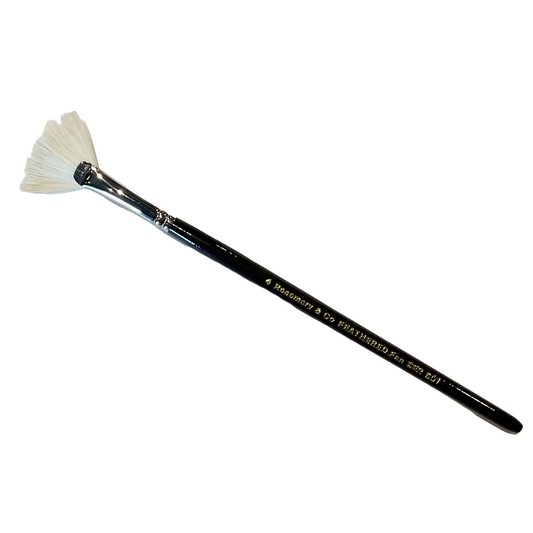 Rosemary & Co. Ivory Feathered Fan Short Handled Brush