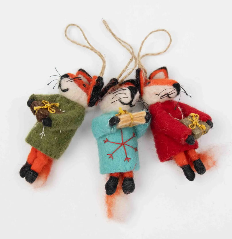 Felt Fox Ornaments