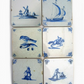 Coasters, Set of 6, Delft Blue Tiles